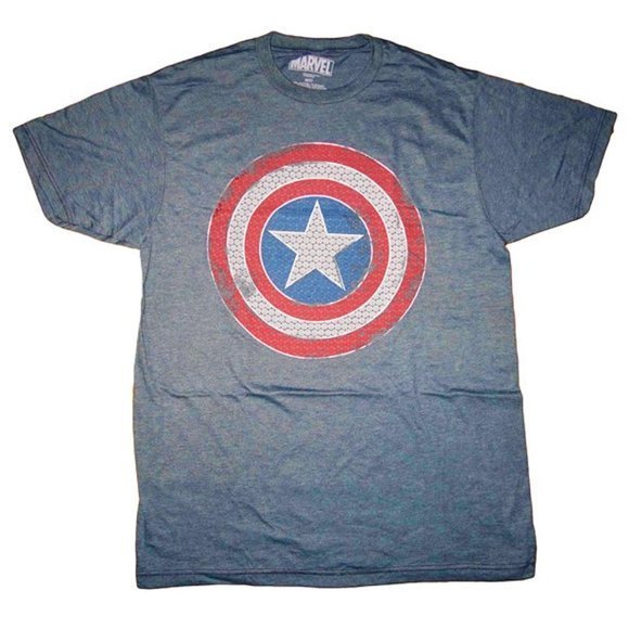 Men's‎ Marvel Comics Captain America Shield Distressed Graphic T-shirt - Picture 1 of 2